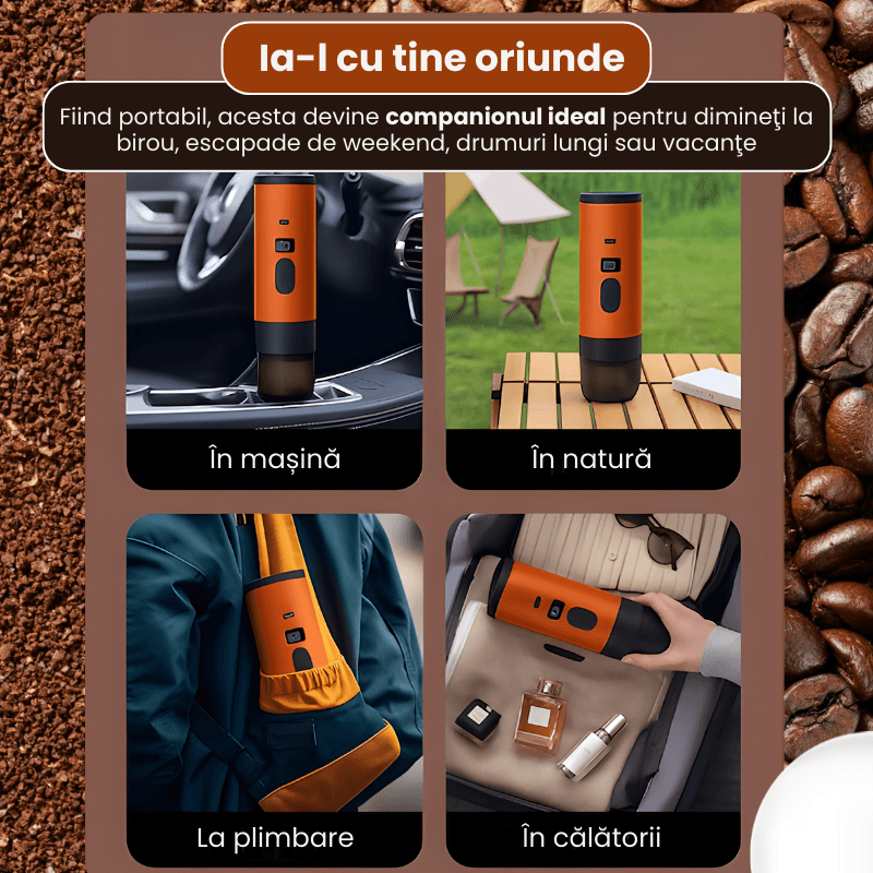 Electronice si Electrocasnice - Electrocasnice bucatarie - Preparare bauturi - Espressoare - Espressor Portabil Reincarcabil, Aparat de Cafea cu Incalzire Rapida 3in1 - Infinity.ro