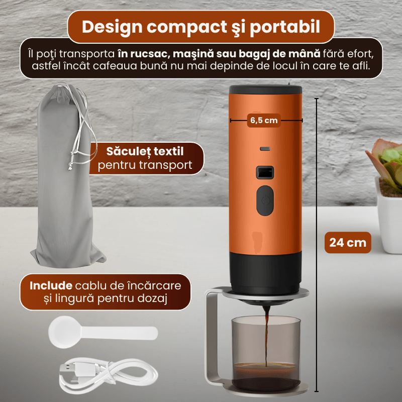 Electronice si Electrocasnice - Electrocasnice bucatarie - Preparare bauturi - Espressoare - Espressor Portabil Reincarcabil, Aparat de Cafea cu Incalzire Rapida 3in1 - Infinity.ro