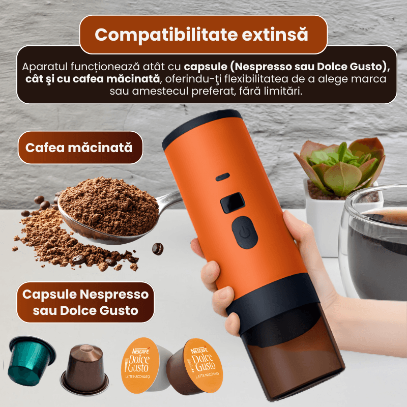 Electronice si Electrocasnice - Electrocasnice bucatarie - Preparare bauturi - Espressoare - Espressor Portabil Reincarcabil, Aparat de Cafea cu Incalzire Rapida 3in1 - Infinity.ro
