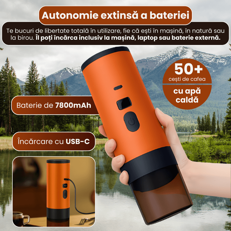 Electronice si Electrocasnice - Electrocasnice bucatarie - Preparare bauturi - Espressoare - Espressor Portabil Reincarcabil, Aparat de Cafea cu Incalzire Rapida 3in1 - Infinity.ro