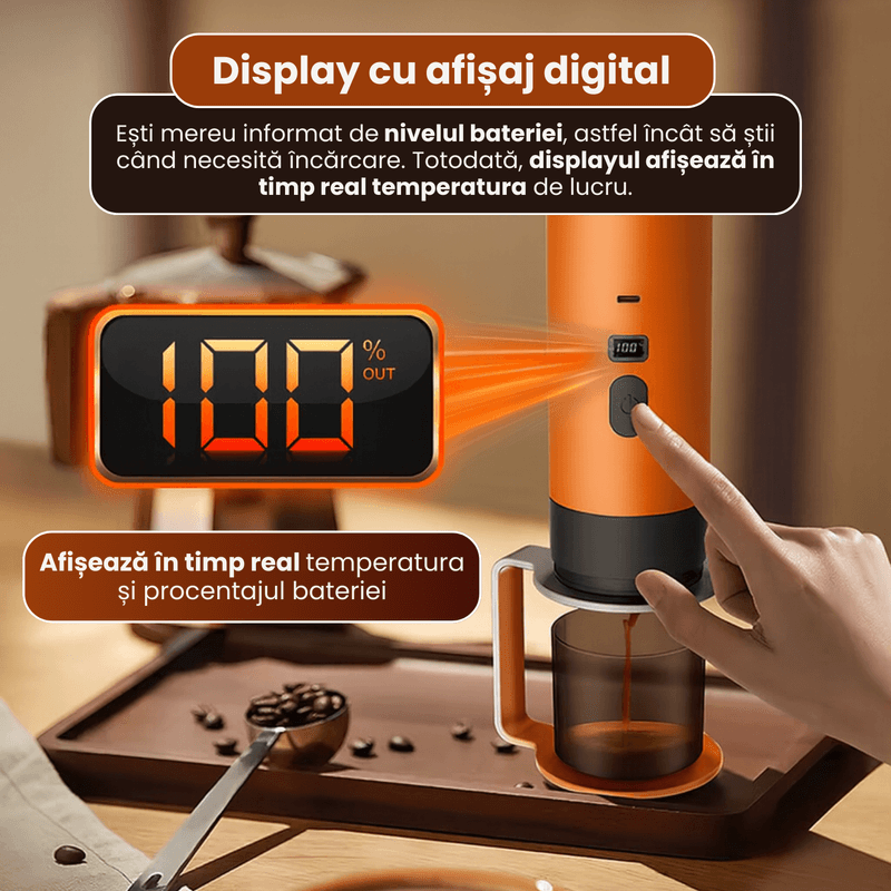 Electronice si Electrocasnice - Electrocasnice bucatarie - Preparare bauturi - Espressoare - Espressor Portabil Reincarcabil, Aparat de Cafea cu Incalzire Rapida 3in1 - Infinity.ro