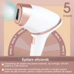 Ingrijire personala si Cosmetice - Aparate & accesorii ingrijire personala - Epilatoare si accesorii - Epilatoare - Epilator IPL multifunctional, epilare definitiva, 300.000 impulsuri, mod manual/automat, ecran digital, unisex, alb - Infinity.ro