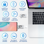 PC, gaming si accesorii - Periferice PC - Memorii USB - Stick USB 16 GB, USB 3.0 + Type-C, Criptare Amprenta, Carcasa Metalica, Compatibil Laptop si Telefon - Infinity.ro