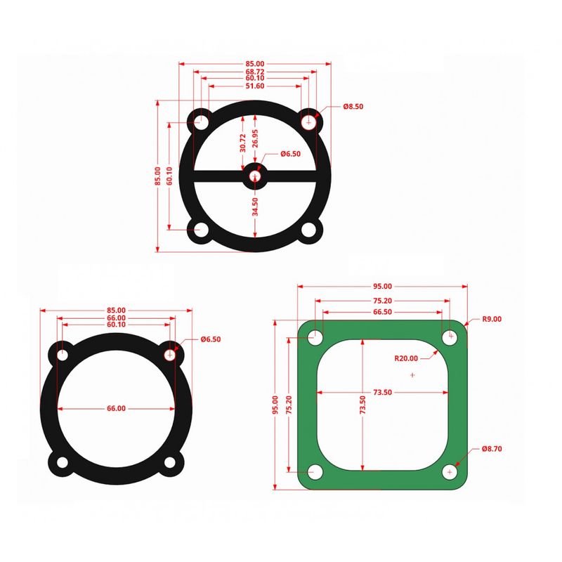 Casa si Gradina - Electrice - Echipamente electrice - Compresoare - Garnituri set pentru cap compresor de aer V 65mm CH080 Mod.3(I) - Infinity.ro
