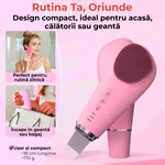 Ingrijire personala si Cosmetice - Aparate & accesorii ingrijire personala - Aparate cosmetice - Aparate intretinere si ingrijire corporala - Perie Electrica Faciala 2 in 1 JustNet®, cu Spatula Ultrasonica Scrubber, 7 Moduri Vibratie Sonica, IPX7 Waterproof - Infinity.ro