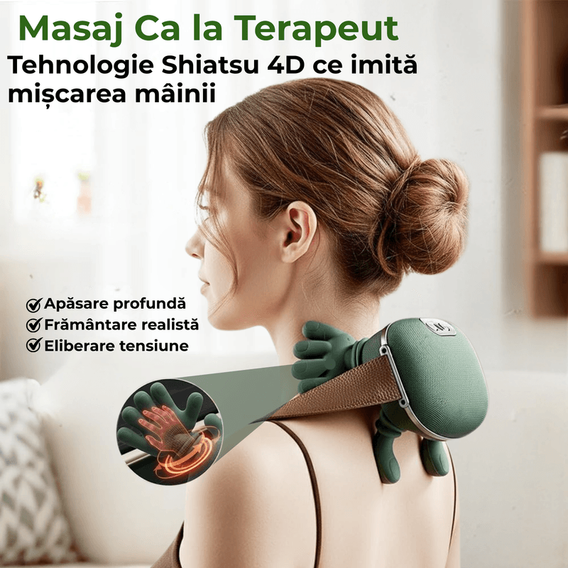 Ingrijire personala si Cosmetice - Sanatate si wellness - Articole wellness - Aparate si dispozitive de masaj - Aparat Masaj Cervical Multifunctional JustNet®, 4D Shiatsu pentru Gat, Umeri, Spate, Brate si Gambe - Infinity.ro