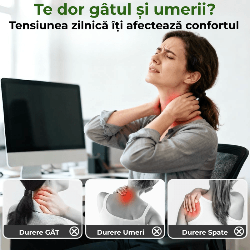 Ingrijire personala si Cosmetice - Sanatate si wellness - Articole wellness - Aparate si dispozitive de masaj - Aparat Masaj Cervical Multifunctional JustNet®, 4D Shiatsu pentru Gat, Umeri, Spate, Brate si Gambe - Infinity.ro