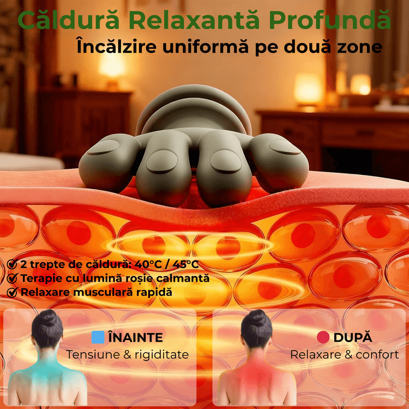 Ingrijire personala si Cosmetice - Sanatate si wellness - Articole wellness - Aparate si dispozitive de masaj - Aparat Masaj Cervical Multifunctional JustNet®, 4D Shiatsu pentru Gat, Umeri, Spate, Brate si Gambe - Infinity.ro