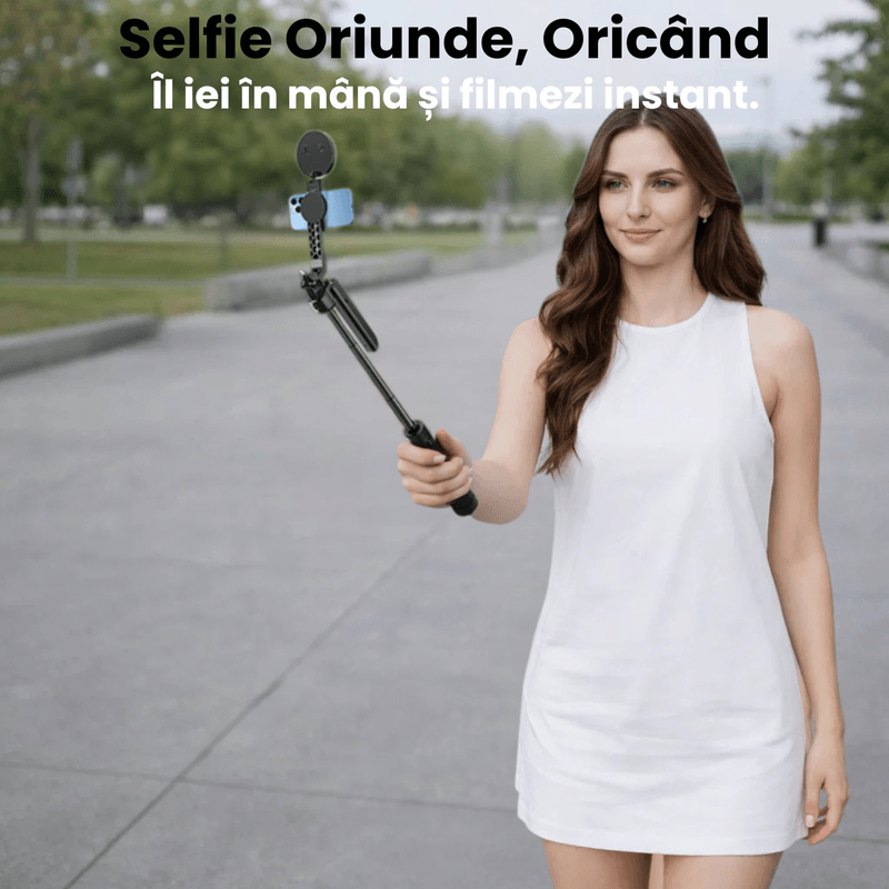 Laptop, Telefoane si Tablete - Telefoane mobile si accesorii - Accesorii Telefoane - Selfie stick-uri - Selfie Stick Profesional JustNet® 1.9 m cu Urmarire AI, Trepied din Aluminiu, Stabilizator, 2 Lampi LED, fara Aplicatie - Infinity.ro
