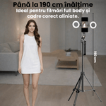 Laptop, Telefoane si Tablete - Telefoane mobile si accesorii - Accesorii Telefoane - Selfie stick-uri - Selfie Stick Profesional JustNet® 1.9 m cu Urmarire AI, Trepied din Aluminiu, Stabilizator, 2 Lampi LED, fara Aplicatie - Infinity.ro