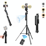 Laptop, Telefoane si Tablete - Telefoane mobile si accesorii - Accesorii Telefoane - Selfie stick-uri - Selfie Stick Profesional JustNet® 1.9 m cu Urmarire AI, Trepied din Aluminiu, Stabilizator, 2 Lampi LED, fara Aplicatie - Infinity.ro
