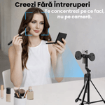 Laptop, Telefoane si Tablete - Telefoane mobile si accesorii - Accesorii Telefoane - Selfie stick-uri - Selfie Stick Profesional JustNet® 1.9 m cu Urmarire AI, Trepied din Aluminiu, Stabilizator, 2 Lampi LED, fara Aplicatie - Infinity.ro