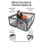 Casa si Gradina - Mobilier - Mobilier copii - Tarcuri copii - Tarc de joaca Happykid cu bile,covoras si 4 inele ridicare incluse - Infinity.ro