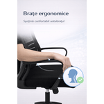 PC, gaming si accesorii - Gaming - Accesorii gaming - Scaune gaming - Scaun Ergonomic Reglabil pentru Birou si Gaming, Negru inchis, Tetiera 2D, Mecanism Syncron - Infinity.ro