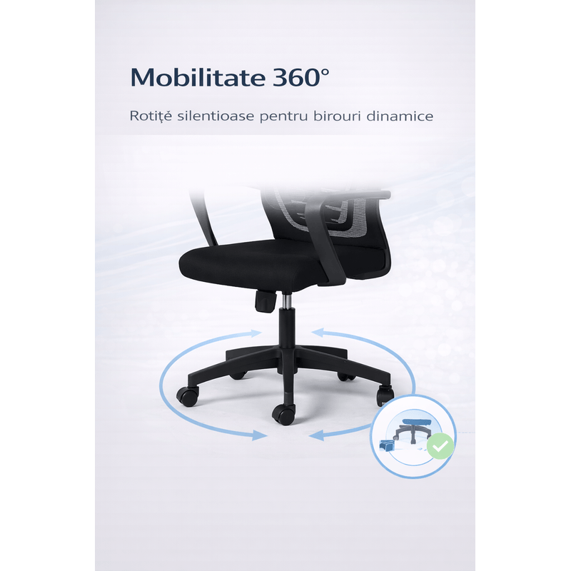 PC, gaming si accesorii - Gaming - Accesorii gaming - Scaune gaming - Scaun Ergonomic Reglabil pentru Birou si Gaming, Negru inchis, Tetiera 2D, Mecanism Syncron - Infinity.ro