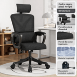 PC, gaming si accesorii - Gaming - Accesorii gaming - Scaune gaming - Scaun Ergonomic Reglabil pentru Birou si Gaming, Negru Dark, Tetiera 2D, Mecanism Syncron - Infinity.ro