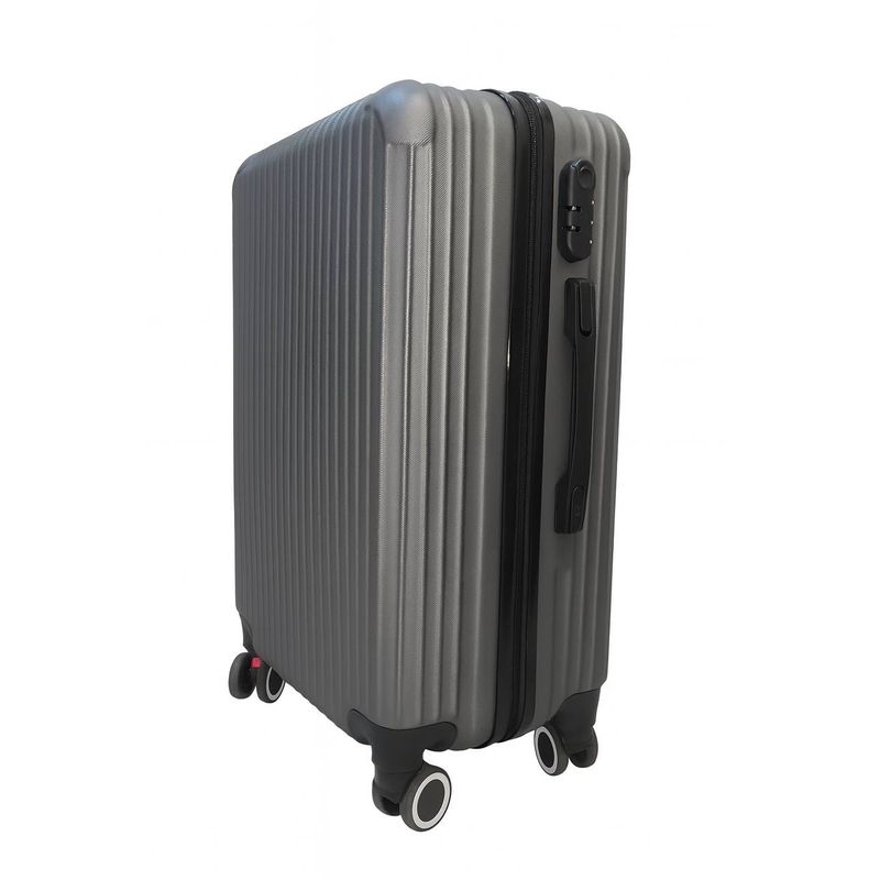 Sport si Outdoor - Articole de voiaj - Trolere - Troler voiaj, 4 roti duble 360 grade, inchidere cifru, ABS, Gri, 38x25x63cm - Infinity.ro