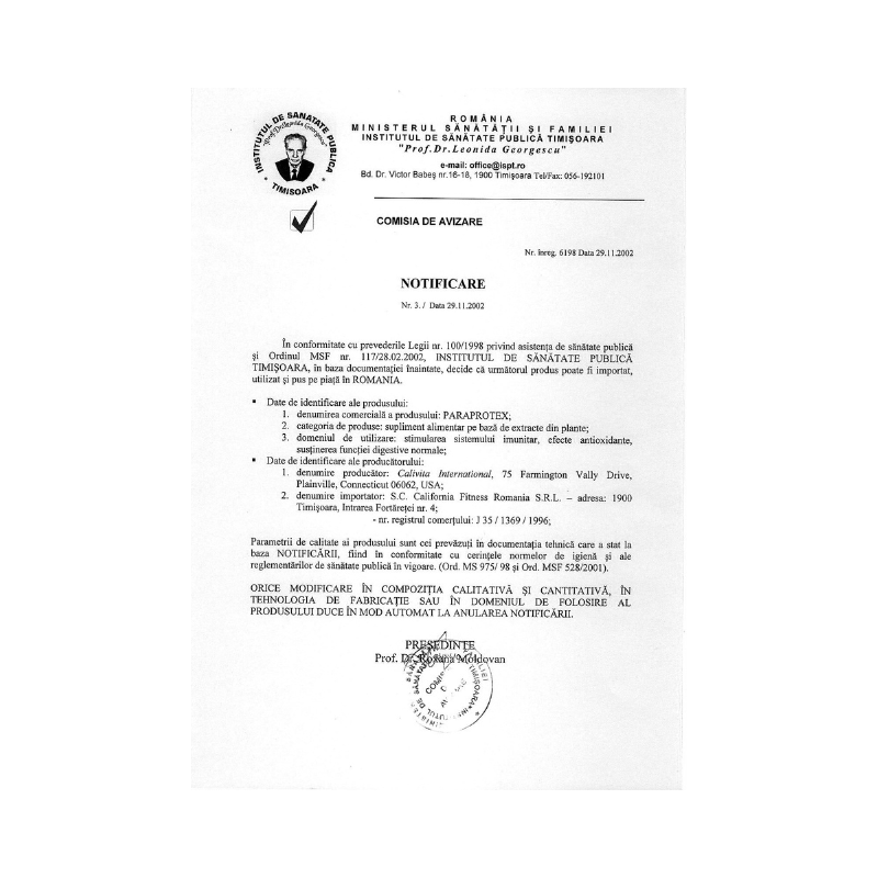 Ingrijire personala si Cosmetice - Sanatate si wellness - Suplimente alimentare - Alte suplimente alimentare - ParaProteX Antiparazitar Formula Antiparazitica si Antimicrobiana (100 tablete) - Calivita - Infinity.ro