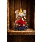 Market - Cadouri - Flori si aranjamente - Inger cu trandafir criogenic sub cupola de sticla, cadou romantic pentru iubita, sotie, mama, valentine’s day, rosu - Infinity.ro