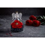 Market - Cadouri - Flori si aranjamente - Inger cu 5 trandafiri eterni sub cupola de sticla, cadou romantic pentru iubita, sotie, mama, valentine’s day, rosu - Infinity.ro