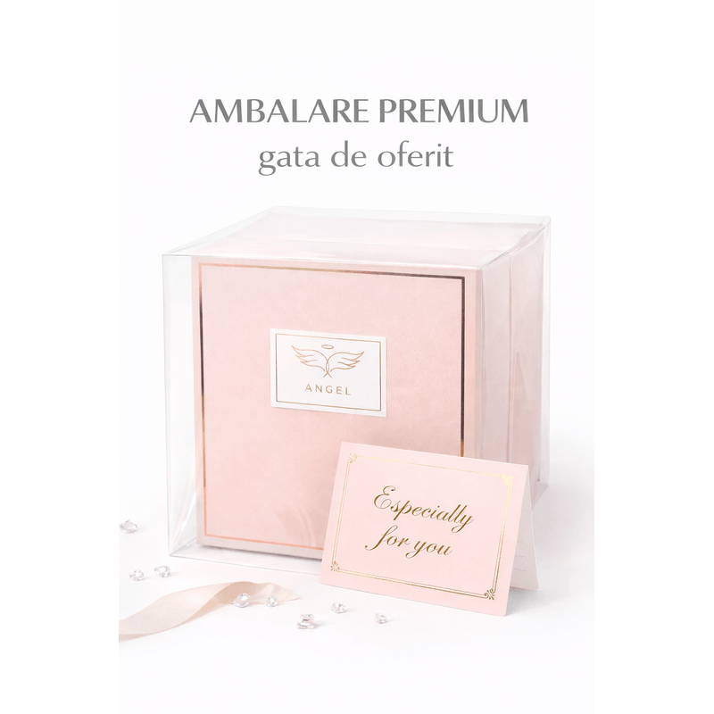 Market - Cadouri - Flori si aranjamente - Inger cu 5 trandafiri eterni sub cupola de sticla, cadou romantic pentru iubita, sotie, mama, valentine’s day, rosu - Infinity.ro