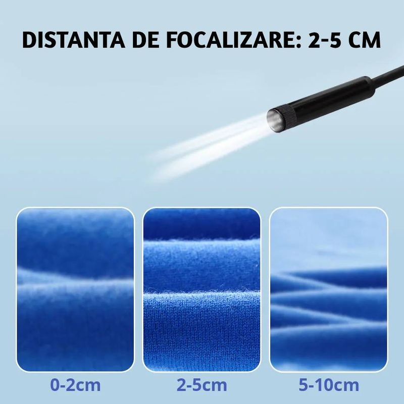 Auto si Moto - Reparatii si depanare - Sisteme de diagnoza - Endoscop cu camera video, cablu dur 10 metri, HD, conectare la telefon sau laptop, LED-uri diferite intensitati - Infinity.ro