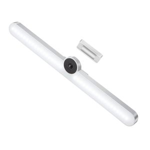 Lampa LED cu senzor de lumina si miscare, suport magnetic, fara fir, acumulator 2000 mAh cu reincarcare prin USB. Alb