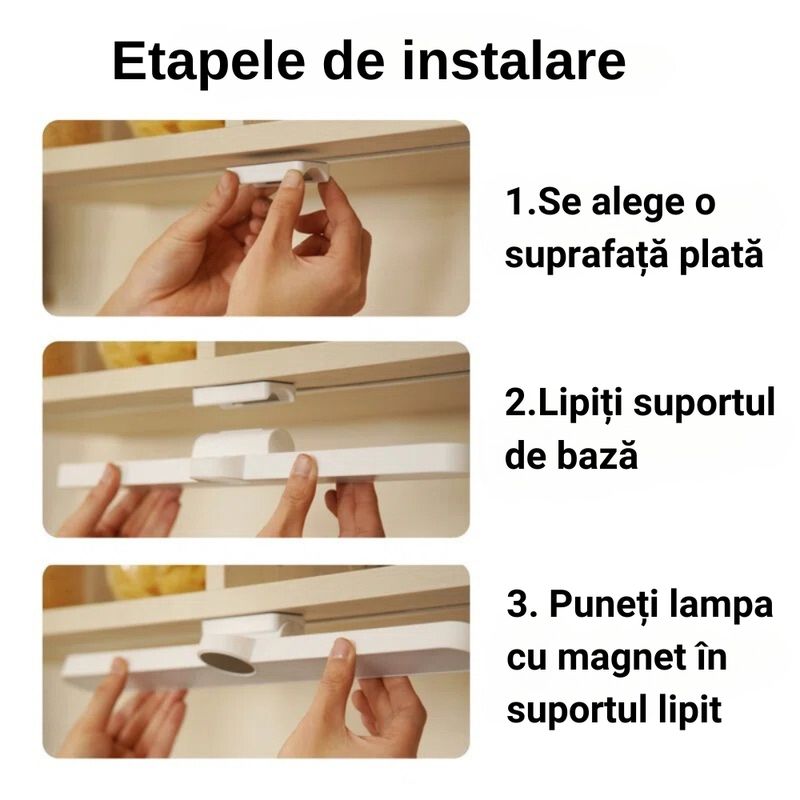 Casa si Gradina - Corpuri si surse de iluminat - Veioze si lampi - Veioze - Lampa LED cu senzor de lumina si miscare, suport magnetic, fara fir, acumulator 2000 mAh cu reincarcare prin USB. Alb - Infinity.ro