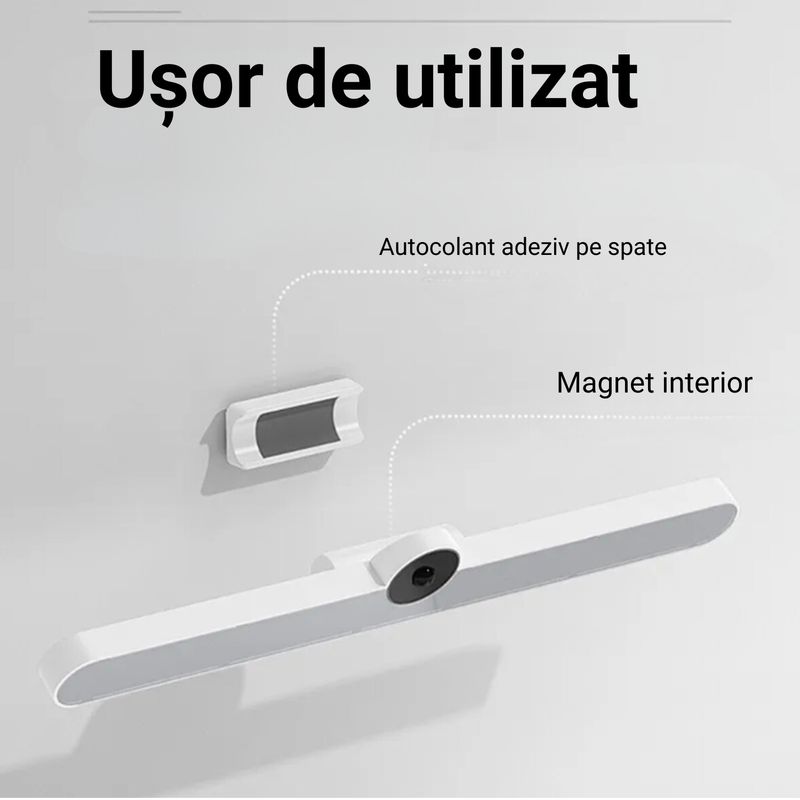 Casa si Gradina - Corpuri si surse de iluminat - Veioze si lampi - Veioze - Lampa LED cu senzor de lumina si miscare, suport magnetic, fara fir, acumulator 2000 mAh cu reincarcare prin USB. Alb - Infinity.ro