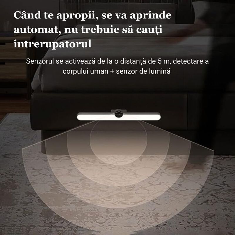 Casa si Gradina - Corpuri si surse de iluminat - Veioze si lampi - Veioze - Lampa LED cu senzor de lumina si miscare, suport magnetic, fara fir, acumulator 2000 mAh cu reincarcare prin USB. Alb - Infinity.ro