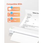PC, gaming si accesorii - Imprimante, scanere & consumabile - Imprimante - Imprimante termice - Imprimanta termica portabila A4, Bluetooth, USB, compatibila cu iOS/Android/Windows/MAC, baterie de 1200 mAh, Alb - Infinity.ro