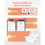 PC, gaming si accesorii - Imprimante, scanere & consumabile - Imprimante - Imprimante termice - Imprimanta termica portabila A4, Bluetooth, USB, compatibila cu iOS/Android/Windows/MAC, baterie de 1200 mAh, Alb - Infinity.ro