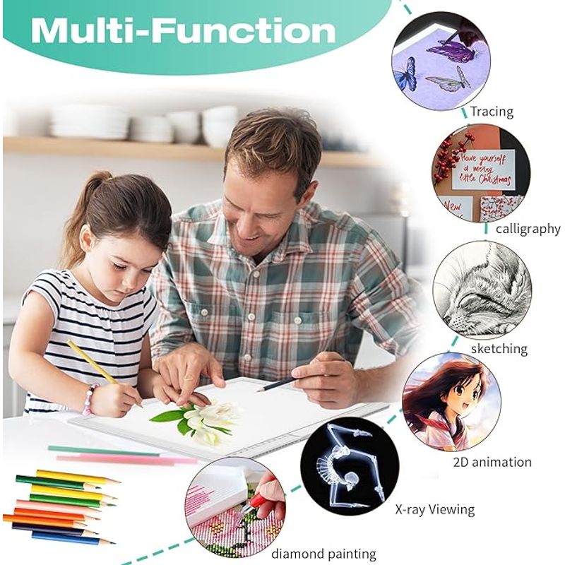 PC, gaming si accesorii - Periferice PC - Tablete grafice - Tableta Grafica cu lumina LED A4, Plansa de desen alimentata prin USB, Luminozitate Reglabila, pt Desen, Schite - Infinity.ro