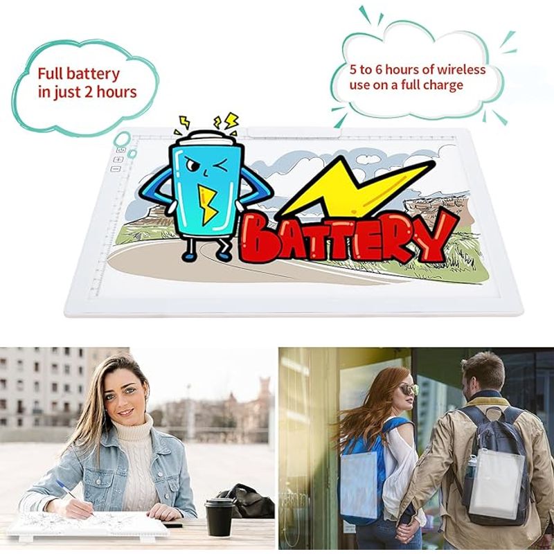 PC, gaming si accesorii - Periferice PC - Tablete grafice - Tableta Grafica cu lumina LED A4, Plansa de desen alimentata prin USB, Luminozitate Reglabila, pt Desen, Schite - Infinity.ro