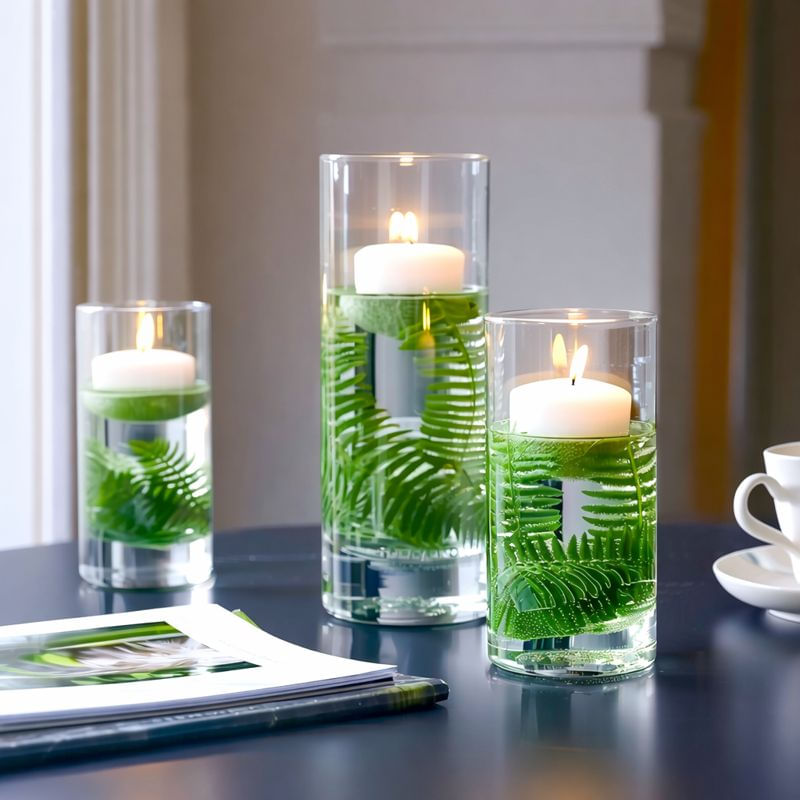 Casa si Gradina - Decoratiuni - Obiecte decorative - Vaze si boluri decorative - Set 6 vaze cilindrice din sticla transparenta, 3 dimensiuni diferite, pentru flori si lumanari plutitoare - Infinity.ro