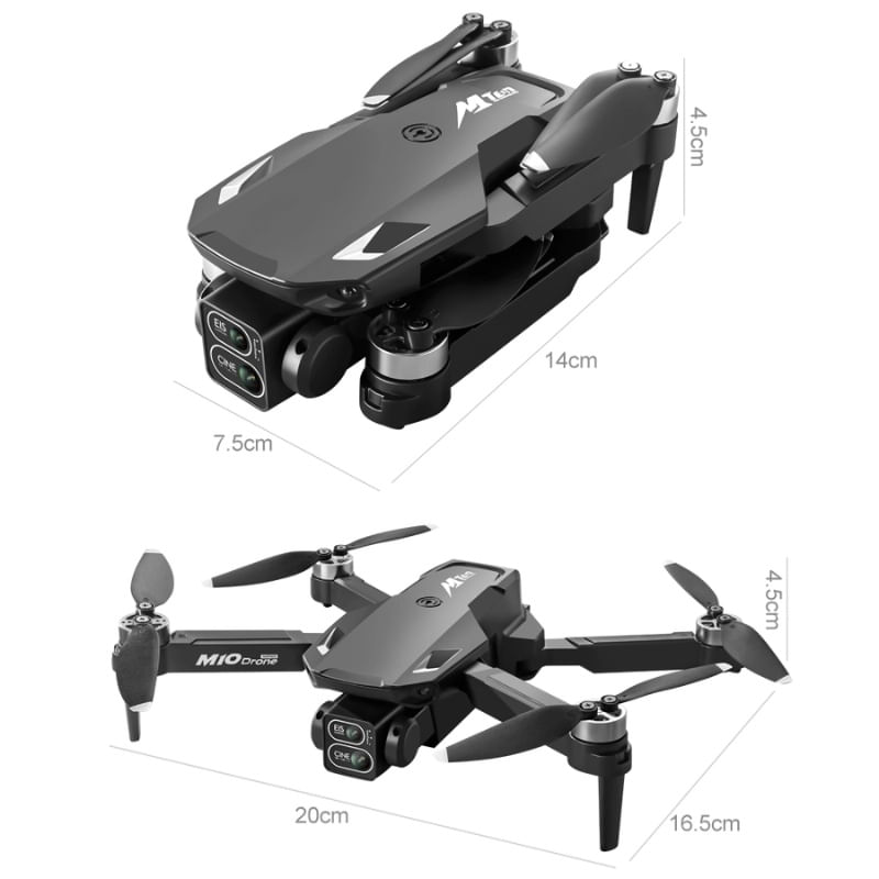 Jucarii, Copii si Bebe - Jucarii si jocuri - Vehicule si jucarii cu telecomanda - Elicoptere, avioane si nave de jucarie - Drona cu 2 camere iUni M10, 2 Baterii, Ecran LCD 2.4 inch, Wi-Fi FPV, Card microSD 8GB, Pliabila - Infinity.ro