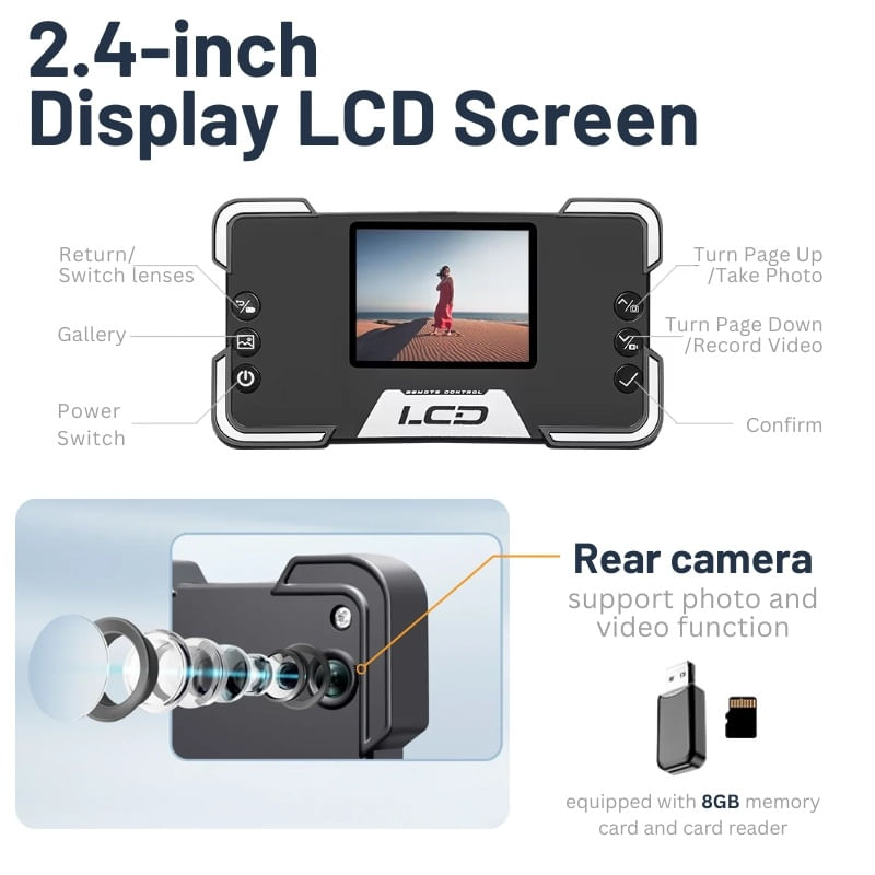 Jucarii, Copii si Bebe - Jucarii si jocuri - Vehicule si jucarii cu telecomanda - Elicoptere, avioane si nave de jucarie - Drona cu 2 camere iUni M10, 2 Baterii, Ecran LCD 2.4 inch, Wi-Fi FPV, Card microSD 8GB, Pliabila - Infinity.ro