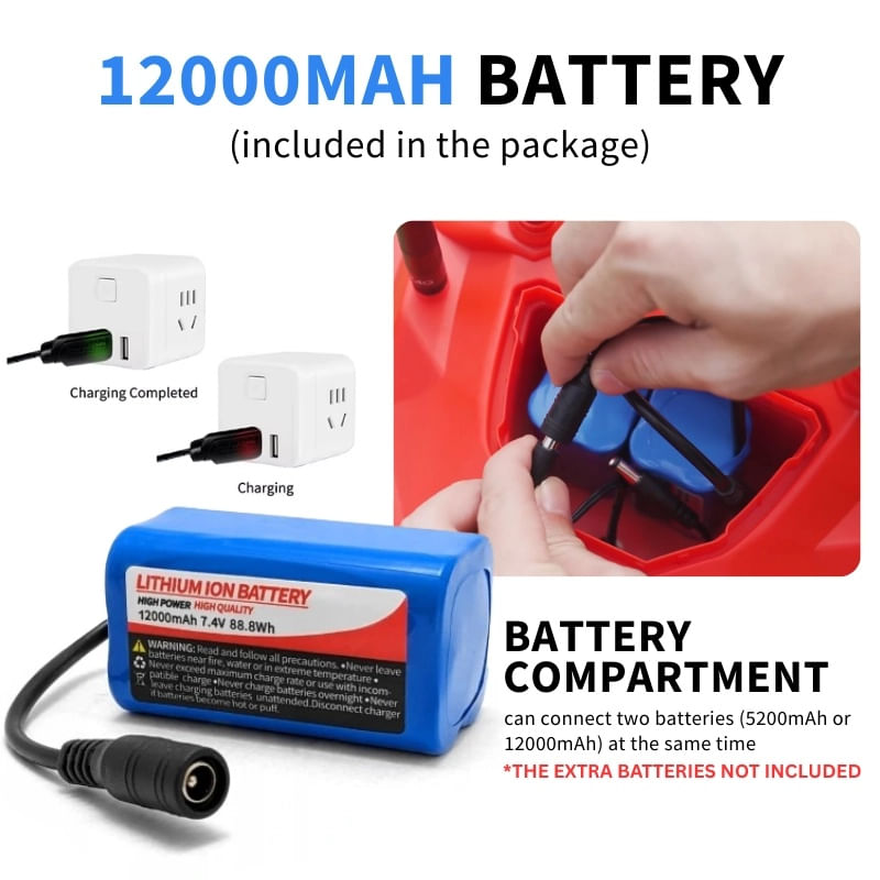 Sport si Outdoor - Sporturi acvatice - Pescuit - Echipament suplimentar pentru pescuit - Barca Plantat, Nadit si Momit iUni V803, 12000mAh, 4 cuve, 3kg, 500m, 15km/h - Infinity.ro