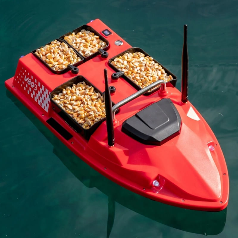 Sport si Outdoor - Sporturi acvatice - Pescuit - Echipament suplimentar pentru pescuit - Barca Plantat, Nadit si Momit iUni V803, 12000mAh, 4 cuve, 3kg, 500m, 15km/h - Infinity.ro