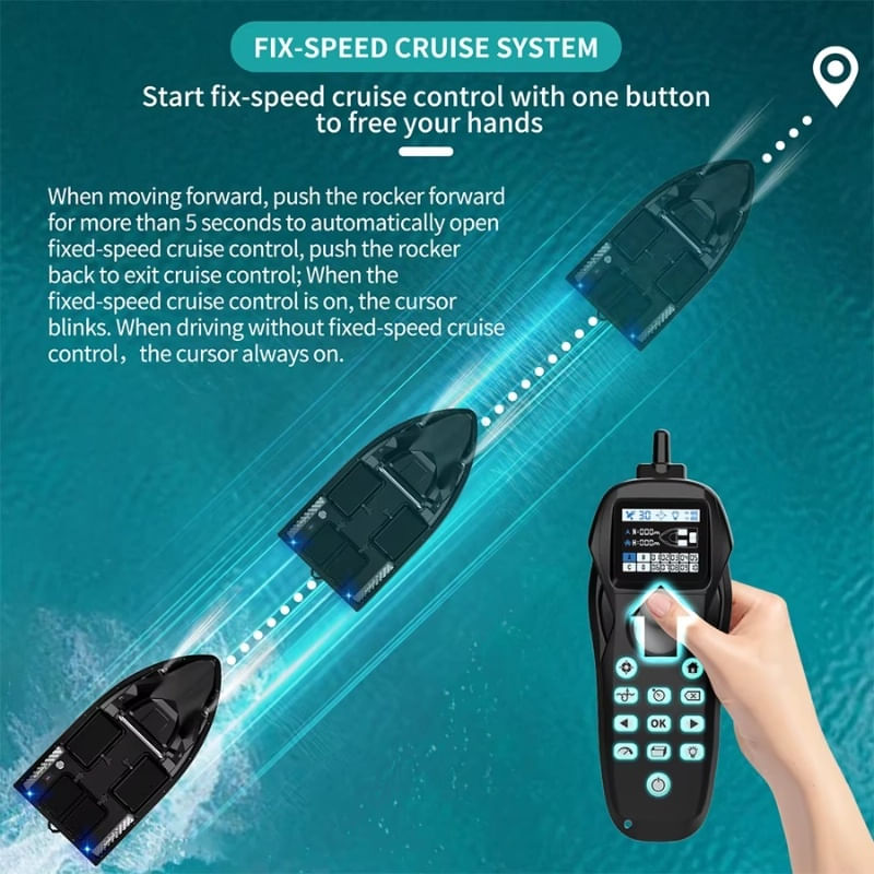 Sport si Outdoor - Sporturi acvatice - Pescuit - Echipament suplimentar pentru pescuit - Barca Plantat, Nadit si Momit iUni V803, GPS, 5200mAh, 4 cuve, 3kg, 500m, 15km/h - Infinity.ro