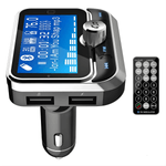 Auto si Moto - Electronice auto - Accesorii electronice auto - Modulator FM cu Bluetooth pentru muzica si apeluri hands-free, buton rotativ, 2 porturi USB-A, microSD, Android si iOS - Infinity.ro