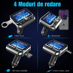 Auto si Moto - Electronice auto - Accesorii electronice auto - Modulator FM cu Bluetooth pentru muzica si apeluri hands-free, buton rotativ, 2 porturi USB-A, microSD, Android si iOS - Infinity.ro