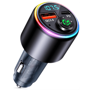 Modulator FM universal cu Bluetooth, redare muzica, apeluri hands-free, USB-A si USB-C pentru incarcare,Android si iOS