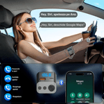 Auto si Moto - Electronice auto - Accesorii electronice auto - Modulator FM auto multifunctional cu Bluetooth, USB-A si USB-C pentru incarcare rapida, functie handsfree cu microfon - Infinity.ro