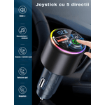 Auto si Moto - Electronice auto - Accesorii electronice auto - Modulator FM universal cu Bluetooth, redare muzica, apeluri hands-free, USB-A si USB-C pentru incarcare,Android si iOS - Infinity.ro