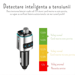 Auto si Moto - Electronice auto - Accesorii electronice auto - Modulator FM cu Bluetooth pentru redare muzica si handsfree, 2 porturi USB-A, slot microSD, compatibil Android si iOS - Infinity.ro