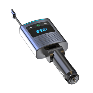 Modulator FM cu Bluetooth, cablu USB, USB-A si USB-C fast-charge, redare muzica, apeluri hands-free