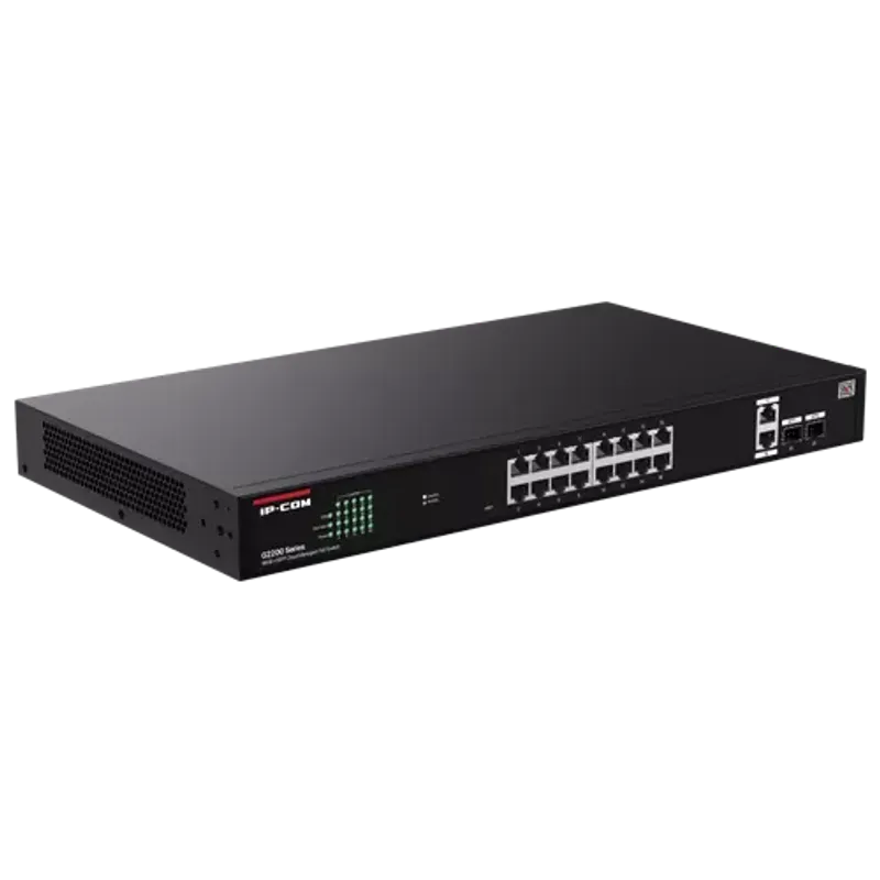 PC, gaming si accesorii - Retelistica - Switch-uri - Switch-uri cu management - Switch 16 x RJ45 1G PoE, 2 x SFP 1G, 2 x RJ45 1G, Management, 1U - IP-COM G2220P-16-250W - Infinity.ro
