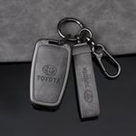Auto si Moto - Electronice auto - Accesorii electronice auto - Husă cheie auto din piele si aliaj compatibil Toyota CHR Prius Camry Corolla RAV4 2017-2020 - Infinity.ro