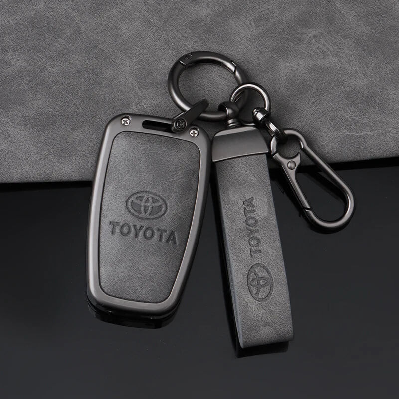 Auto si Moto - Electronice auto - Accesorii electronice auto - Husă cheie auto din piele si aliaj compatibil Toyota CHR Prius Camry Corolla RAV4 2017-2020 - Infinity.ro